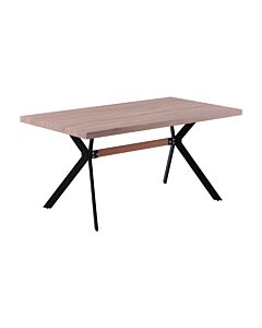 ΤΡΑΠΕΖΙ ΤΡΑΠΕΖΑΡΙΑΣ 05 SONOMA MDF ΕΠΕΝΔΕΔΥΜΕΝΟ ΜΕ PAPER WOOD ΚΑΙ ΜΑΥΡΑ ΜΕΤΑΛΛΙΚΑ ΠΟΔΙΑ 160x90x75cm