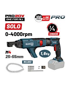 BORMANN PRO BBP5155 ΚΑΤΣΑΒΙΔΙ ΓΥΨΟΣΑΝΙΔΑΣ ΜΠΑΤΑΡΙΑΣ 20V, LI-ION, 0-4000rpm, SOLO