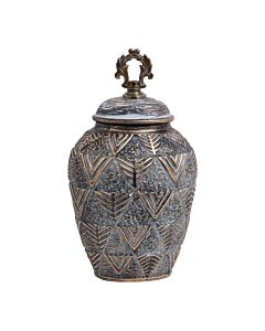 ΚΕΡΑΜΙΚΟ ΒΑΖΟ 818684 ΓΚΡΙ-ΧΡΥΣΟ 20x17x34cm