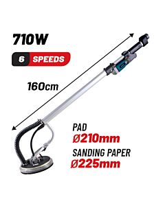 BORMANN PRO BDS7300 ΤΡΙΒΕΙΟ ΓΥΨΟΣΑΝΙΔΑΣ 710W, LED 1000-2100rpm, ,225mm 160cm