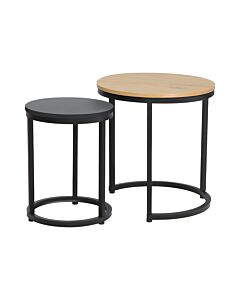 ΣΕΤ 2 ΒΟΗΘΗΤΙΚΑ ΤΡΑΠΕΖΑΚΙΑ FONZY SONOMA-ΜΑΥΡΟ ΧΡΩΜΑ 45x45x48cm