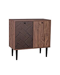 ΠΑΠΟΥΤΣΟΘΗΚΗ HOME 2227 ΜΕ 2 ΠΟΡΤΕΣ ΚΑΙ 4 ΡΑΦΙΑ ΜΑΥΡΟ GREY OAK-ΜΑΥΡΟ 75x37x75cm