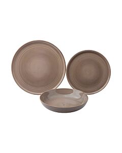ΣΕΡΒΙΤΣΙΟ ΠΙΑΤΩΝ STONEWARE 18τμχ ΣΕ ΚΑΦΕ ΧΡΩΜΑ