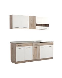 ΚΟΥΖΙΝΑ DALILA 200 GREY OAK / ΛΕΥΚΟ 200x51,5x206,5cm