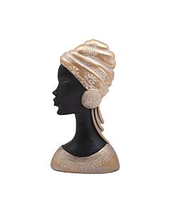 ΕΠΙΤΡΑΠΕΖΙΑ ΔΙΑΚΟΣΜΗΤΙΚΗ ΦΙΓΟΥΡΑ FL98738 AFRICAN LADY ΜΑΥΡΟ-ΧΡΥΣΟ ΧΡΩΜΑ 12x7x23cm