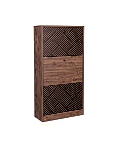 ΠΑΠΟΥΤΣΟΘΗΚΗ HOME 1873 ΜΕ 3 ΜΑΥΡΗ GREY OAK-ΜΑΥΡΗ 60x23.5x117cm