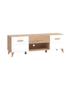 ΕΠΙΠΛΟ TV BRETAGNA 150 ARTISAN OAK-ΛΕΥΚΟ HIGH GLOSS FOIL A P R 147x40x48cm