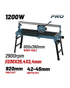 BORMANN PRO BTC3300 ΚΟΦΤΗΣ ΠΛΑΚΙΔΙΩΝ 1200W ΥΓΡΑΣ ΚΟΠΗΣ Φ230x25 , ΚΟΠΗ 920mm 4x2,4mm