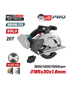 BORMANN PRO BBP5355 ΔΙΣΚΟΠΡΙΟΝΟ ΞΥΛΟΥ/ΜΕΤΑΛΛΟΥ ΜΠΑΤΑΡΙΑΣ 20V, LI-ION,3600/4500/5000rpm, ΚΟΠΗ , SOLO 64mm