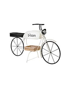 ΜΕΤΑΛΛΙΚΟ ΔΙΑΚΟΣΜΗΤΙΚΟ RETRO ΜΟΤΟΣΥΚΛΕΤΑ BLOOM ΛΕΥΚΟ-ΜΑΥΡΟ ΧΡΩΜΑ 188x57x103cm