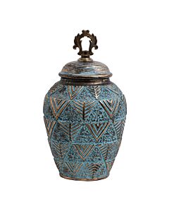 ΚΕΡΑΜΙΚΟ ΒΑΖΟ 818684 ΠΡΑΣΙΝΟ-ΧΡΥΣΟ 20x17x34cm