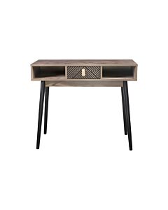 ΚΟΝΣΟΛΑ HOME ΜΑΥΡΟ ΜΕ GREY OAK 90x35x75cm