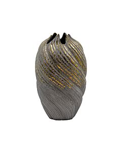 ΚΕΡΑΜΙΚΟ ΒΑΖΟ FL3229 ΓΚΡΙ-ΧΡΥΣΟ ΧΡΩΜΑ 21x35cm