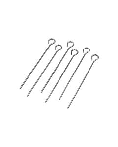 ΣΕΤ 6τμχ ΑΝΟΞΕΙΔΩΤΟ ΣΟΥΒΛΑΚΙ BBQ GURU 22cm