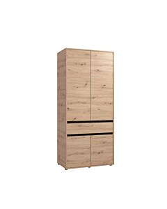 ΝΤΟΥΛΑΠΑ CORBETT 2K1F H211 ARTISAN OAK/ΜΑΥΡΟ ΜΑΤ ΧΡΩΜΑ 93x55x211cm