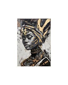 ΠΙΝΑΚΑΣ ΣΕ ΚΑΜΒΑ AFRICAN LADY NO2 37314 ΜΑΥΡΟ-ΓΚΡΙ-ΛΕΥΚΟ 70x3x100cm