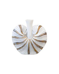 ΔΙΑΚΟΣΜΗΤΙΚΟ ΒΑΖΟ FL1374 POLYRESIN ΛΕΥΚΟ-ΧΡΥΣΟ 30x10x30cm