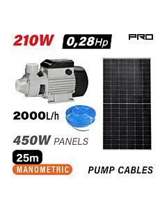 NAKAYAMA PRO NP2200 ΑΝΤΛΙΑ ΝΕΡΟΥ ΜΕ ΦΩΤΟΒΟΛΤΑΙΚΟ 24V,210W, ΜΕΓΙΣΤΟ ΜΑΝΟΜΕΤΡΙΚΟ & ΠΑΝΕΛ 450W 25m