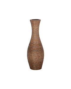 ΔΙΑΚΟΣΜΗΤΙΚΟ ΒΑΖΟ FL639 PU RATTAN ΓΚΡΙ-ΦΥΣΙΚΟ ΧΡΩΜΑ 70cm