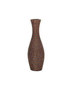 ΔΙΑΚΟΣΜΗΤΙΚΟ ΒΑΖΟ FL639 PU RATTAN ΜΑΥΡΟ-ΦΥΣΙΚΟ ΧΡΩΜΑ 70cm