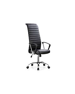ΚΑΡΕΚΛΑ ΓΡΑΦΕΙΟΥ ΜΑΥΡΗ ΔΕΡΜΑΤΙΝΗ SP-6351-6 -127cm 57x60x117cm