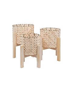 ΣΕΤ 3 ΨΑΘΙΝΑ ΚΑΣΠΩ ΚΑΦΕ ΧΡΩΜΑ +25x25x35cm+29x29x39cm 20x20x31cm