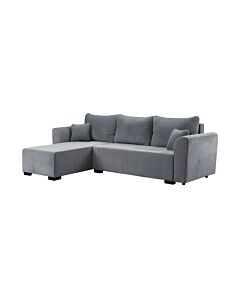 ΓΩΝΙΑΚΟΣ ΚΑΝΑΠΕΣ ΚΡΕΒΑΤΙ MIGROS ΓΚΡΙ ΧΡΩΜΑ 268x167x80cm