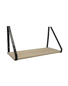 ΡΑΦΑΚΙ ΤΟΙΧΟΥ ΜΕΤΑΛΛΙΚΟ ΜΑΥΡΟ ΜΕ ΞΥΛΟ 40x18x20,2cm