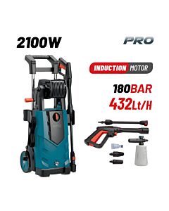 BORMANN PRO BPW4510 ΠΛΥΣΤΙΚΟ ΥΨΗΛΗΣ ΠΙΕΣΗΣ 2100W, ΕΠΑΓΩΓΙΚΟ ΜΟΤΕΡ,180bar,432L/H, TURBO ΜΠΕΚ, ΑΝΕΜΗ
