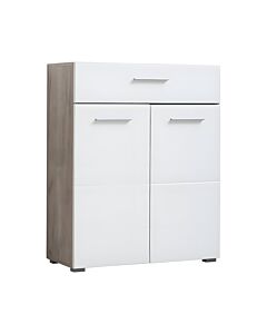 ΚΟΜΟΤΑ-ΜΠΟΥΦΕΣ BENY 2K1F GREY OAK-ΛΕΥΚΗ ΛΑΚΑ 79x35x97,5cm