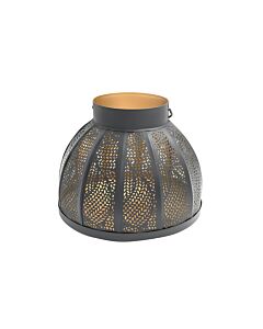 ΜΕΤΑΛΛΙΚΟ ΦΑΝΑΡΙ FL14136 ΜΑΥΡΟ-ΧΡΥΣΟ ΧΡΩΜΑ 20x18cm