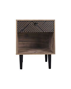 ΚΟΜΟΔΙΝΟ HOME ΜΑΥΡΟ ΜΕ GREY OAK 40x39.5x55cm