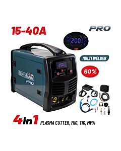 BORMANN PRO BIW4050 ΠΟΛΥΣΥΓΚΟΛΛΗΤΗΣ/ΚΟΦΤΗΣ 4 ΣΕ 1 (PLASMA CUTTER, MIG, TIG, MMA) 15-200Α/20-40Α, 60%