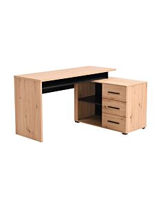 ΓΡΑΦΕΙΟ ARHIMED ARTISAN OAK-ΜΑΥΡΟ 138x102x75cm