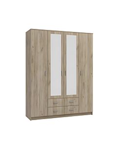 ΝΤΟΥΛΑΠΑ HANA 4Κ2F2O GREY OAK 160x52x205cm
