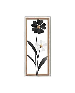 ΔΙΑΚΟΣΜΗΤΙΚΟ ΤΟΙΧΟΥ FLOWER ΜΕΤΑΛΛΟ-ΞΥΛΟ ΜΑΥΡΟ-ΛΕΥΚΟ SLS 30.5x3x71.10cm
