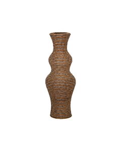 ΔΙΑΚΟΣΜΗΤΙΚΟ ΒΑΖΟ FL378 PU RATTAN ΓΚΡΙ-ΦΥΣΙΚΟ ΧΡΩΜΑ 60cm