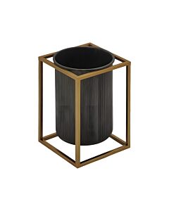 ΜΕΤΑΛΛΙΚΟ ΚΗΡΟΠΗΓΙΟ FL122 ΜΑΥΡΟ-ΜΠΡΟΝΖΕ 19x19x29cm