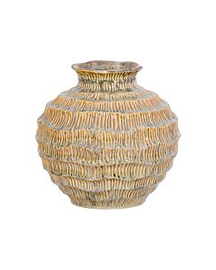 ΚΕΡΑΜΙΚΟ ΒΑΖΟ FL30016 ΜΠΕΖ-ΓΚΡΙ-ΧΡΥΣΟ ΧΡΩΜΑ 25x24cm