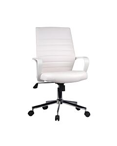 ΚΑΡΕΚΛΑ ΓΡΑΦΕΙΟΥ ΛΕΥΚΗ ΔΕΡΜΑΤΙΝΗ 5568L /100cm 57x60x92.5cm