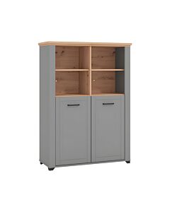ΒΙΤΡΙΝΑ VALENCIA POP 2K ΓΚΡΙ ΓΡΑΦΙΤΗ-ARTISAN OAΚ-ΓΚΡΙ ΜΑΤ ΧΡΩΜΑ 103.5x41x143cm
