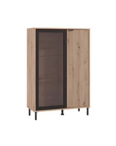 ΒΙΤΡΙΝΑ MAYENNE 2K VS1 ARTISAN OAK-ΜΑΥΡΟ MAT 93x40x137cm