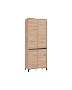 ΠΑΠΟΥΤΣΟΘΗΚΗ FLANNAN 2K4V ARTISAN OAK/ΜΑΥΡΟ MATT ΧΡΩΜΑ 80x40x205cm