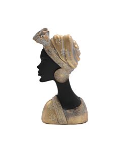 ΕΠΙΤΡΑΠΕΖΙΑ ΔΙΑΚΟΣΜΗΤΙΚΗ ΦΙΓΟΥΡΑ FL98739 AFRICAN LADY ΜΑΥΡΟ-ΧΡΥΣΟ ΧΡΩΜΑ 16x7x27cm