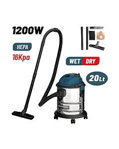 BORMANN BVC2610 ΣΚΟΥΠΑ ΥΓΡΩΝ-ΣΤΕΡΕΩΝ 1200W, ΑΝΟΞΕΙΔΩΤΟ ΚΑΔΟ 20lt