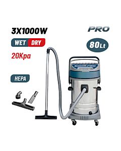 BORMANN PRO BVC7510 ΣΚΟΥΠΑ ΥΓΡΩΝ-ΣΤΕΡΕΩΝ 0W ΜΕ ΑΝΟΞΕΙΔΩΤΟ ΚΑΔΟ 80lt 3x100