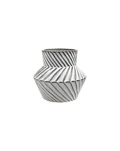 ΚΕΡΑΜΙΚΟ ΒΑΖΟ FL311 ΛΕΥΚΟ-ΓΚΡΙ ΧΡΩΜΑ 20x18cm