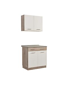 ΚΟΥΖΙΝΑ DALILA 80 GREY OAK / ΛΕΥΚΟ 80x51,5x206,5cm