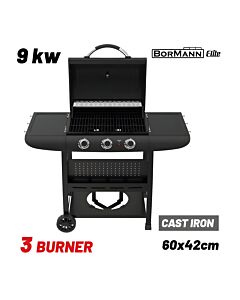 BORMANN ELITE BBQ6030 ΨΗΣΤΑΡΙΑ ΥΓΡΑΕΡΙΟΥ FORGE 3 ΕΣΤΙΩΝ ΜΕ ΜΑΝΤΕΜΕΝΙΑ ΣΧΑΡΑ