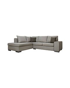 ΚΑΝΑΠΕΣ ΓΩΝΙΑ ΑΡΙΣΤΕΡΗ NEW TOULOUSE MOCCA ΥΦΑΣΜΑ ΜΕ TAUPE ΜΑΞΙΛΑΡΙΑ 260x205x93cm